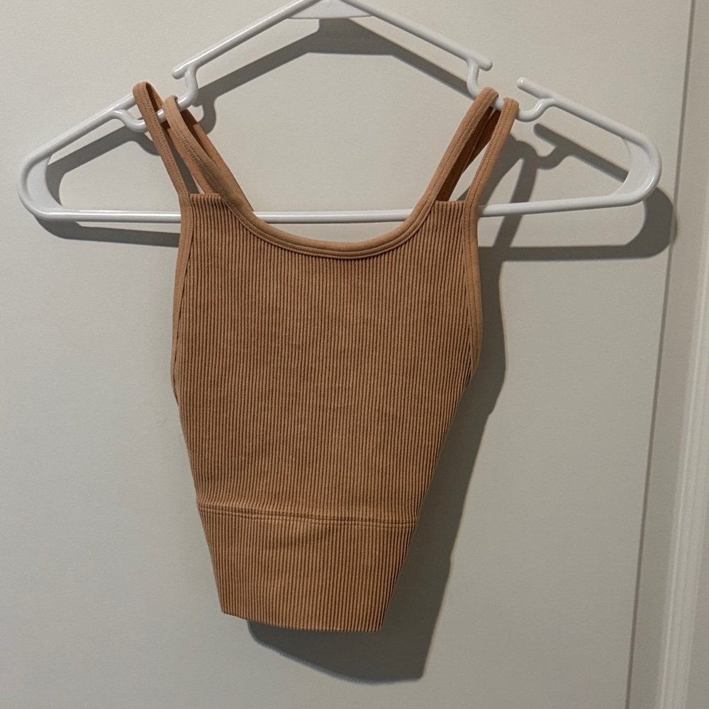 Gilly Hicks Ribbed Brown Tank Top